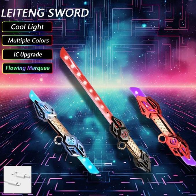 Pedang Laser Star Wars Pedang Bercahaya Berbilah Ganda Teleskopik Mainan Bercahaya