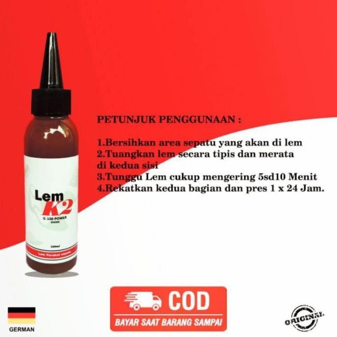 LEM SEPATU SUPER KUAT 100ml ORIGINAL K2 - MIDSOLE - OUTSOLE - Etc