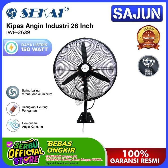 Sekai Kipas Angin Dinding Industri 26 Inch IWF 2639 / IWF2639