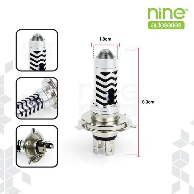 Luximos by 9Nine Lampu Utama LED Motor LS2 H4 HS1 Laser Mini Projector 2 Mode Warna Putih Kuning Gar