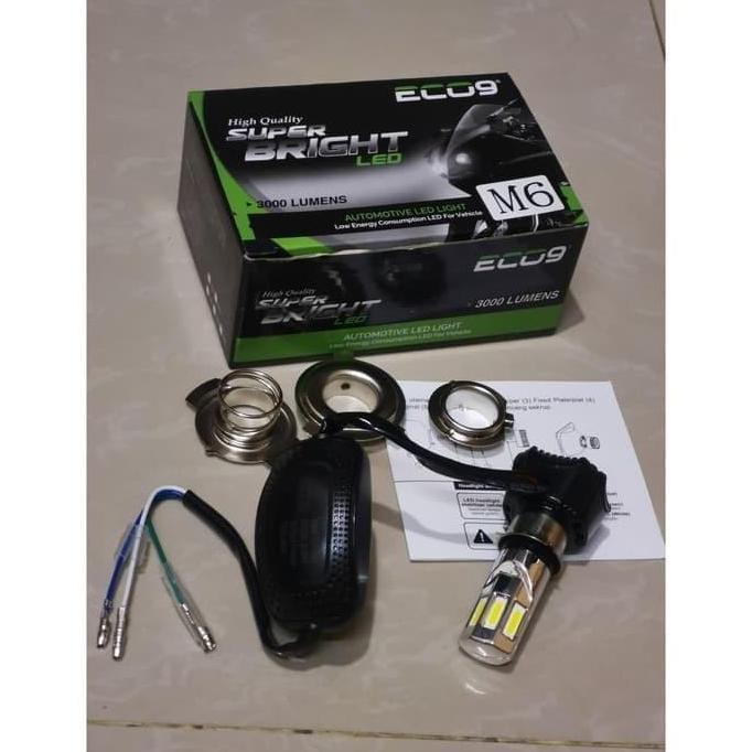 Lampu Motor ECO Nine 9 ECO 9 6 Sisi Led High Quality Nyala ICE BLUE