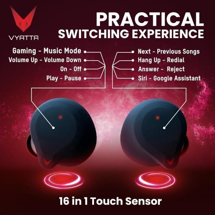 VYATTA AIRBOOM PRO TWS BLUETOOTH HEADSET EARPHONE ENC G