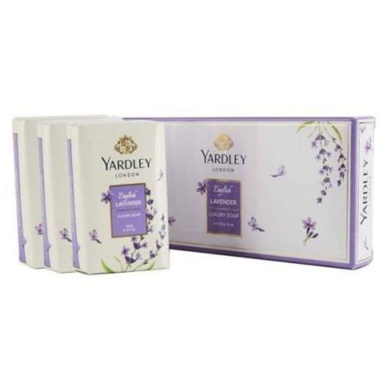 YARDLEY London Luxury Soap 3x100gr English Lavender, English Rose, Red Roses, Sabun Mandi Batang - B