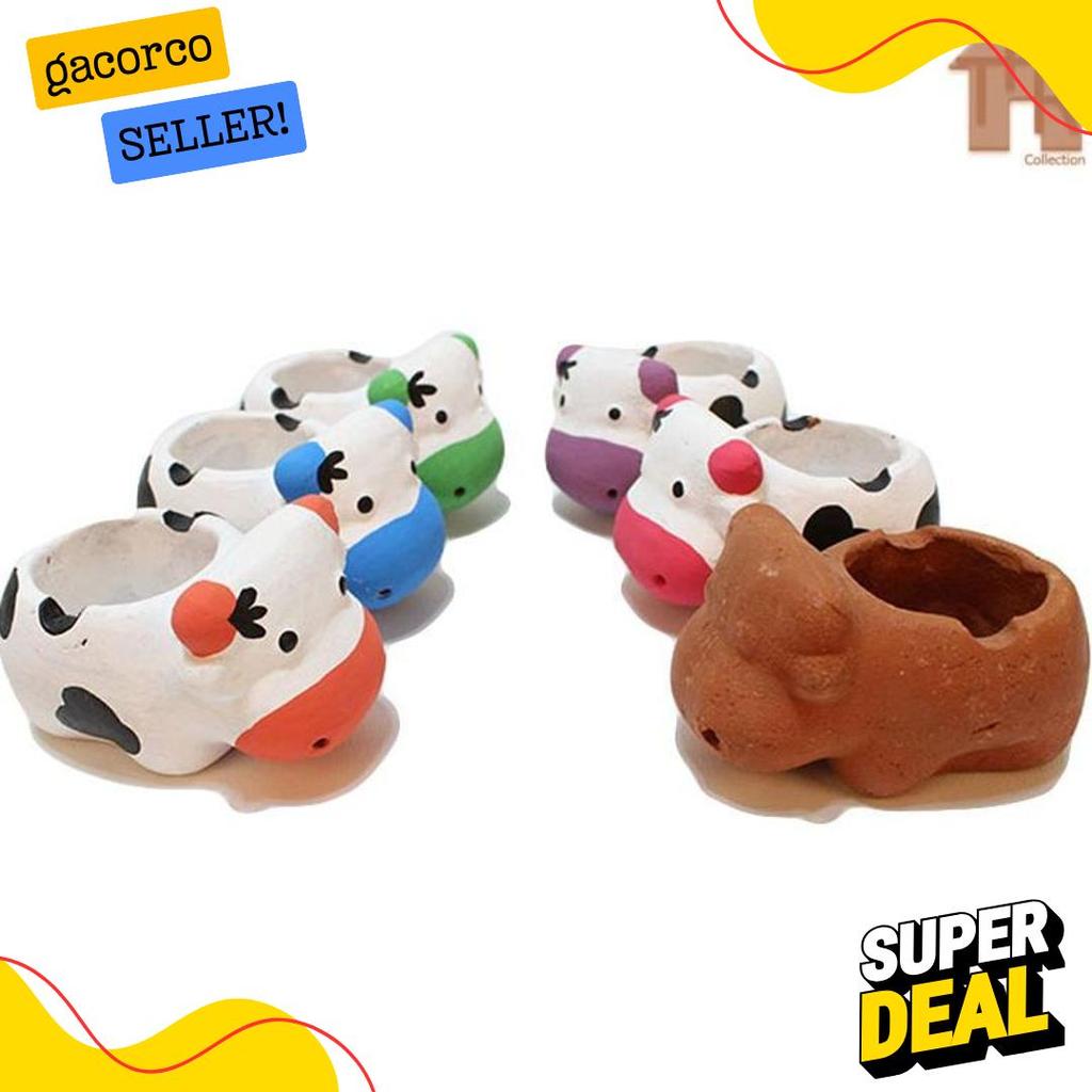 50% Off Prakarya - Asbak Mini Sapi Tanah Liat Edukatif
