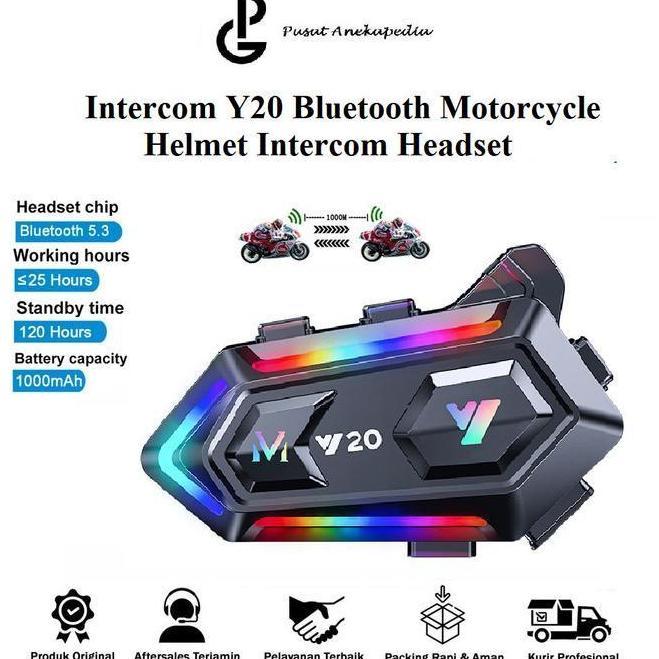 Intercom Y20 Headset Sepeda Motor | Intercom Bikers