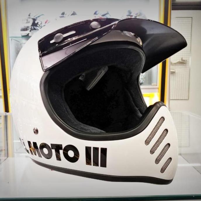 Bell Moto 3 Classic Gloss White | Helm Motor Cakil Retro | Moto-3 | Moto3