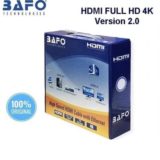BAFO Kabel HDMI 30 Meter 18Gbps 4K Version 2.0 - Kabel HDMI 30 Meter - Kabel HDMI 10 Meter - 100% Or