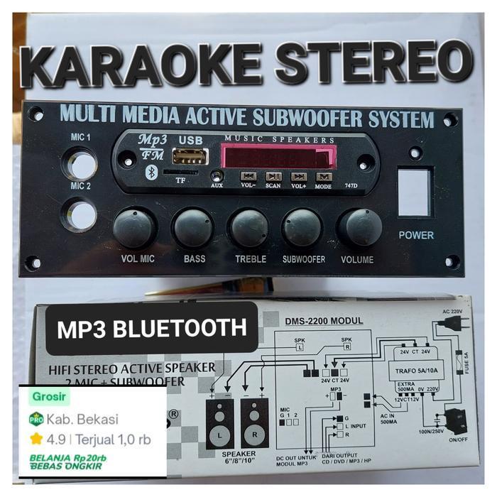 KIT POWER AMPLIFIER SPEAKER AKTIF STEREO KARAOKE MIC MP3 BLUETOOTH