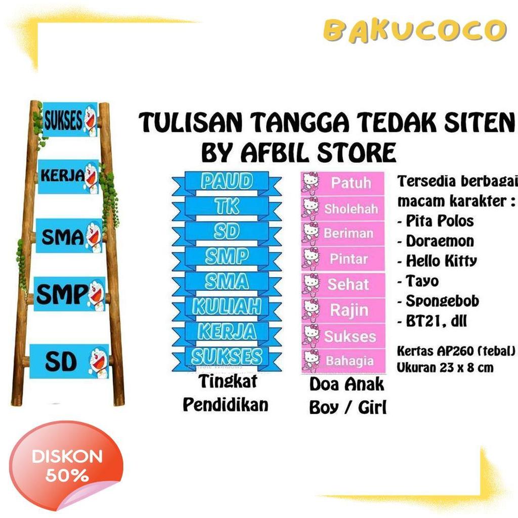 50% Off Tulisan Tangga Tedak Siten Turun Tanah Pitonan Anak Bayi / Dekorasi Hiasan Tasyakuran 7 Bula