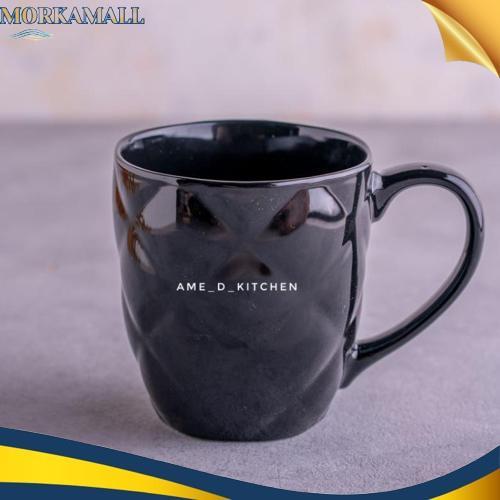 Ready Mug Souvenir/ Mug Bijian Keramik Hitam 600 Ml