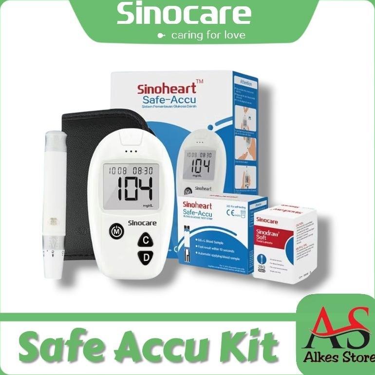 Alat Cek Gula Darah Sinocare GDS Sinocare  Cek Gula Darah Sinocare Safe Accu