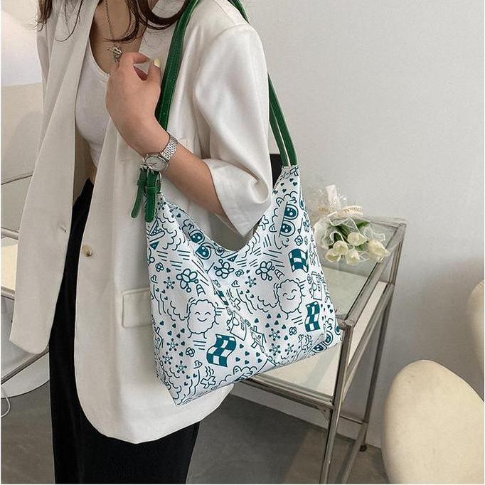 Denberkah99 - Tas Wanita Shoulder Bag Korea Import Nylon Murah Tote Bag Nylon