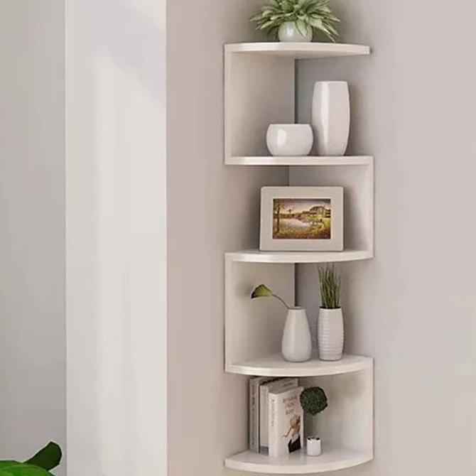 GENIVALEZZ - RAK DINDING SUDUT SETENGAH LINGKARAN - RAK BUNGA MINIMALIS RUANG TAMU