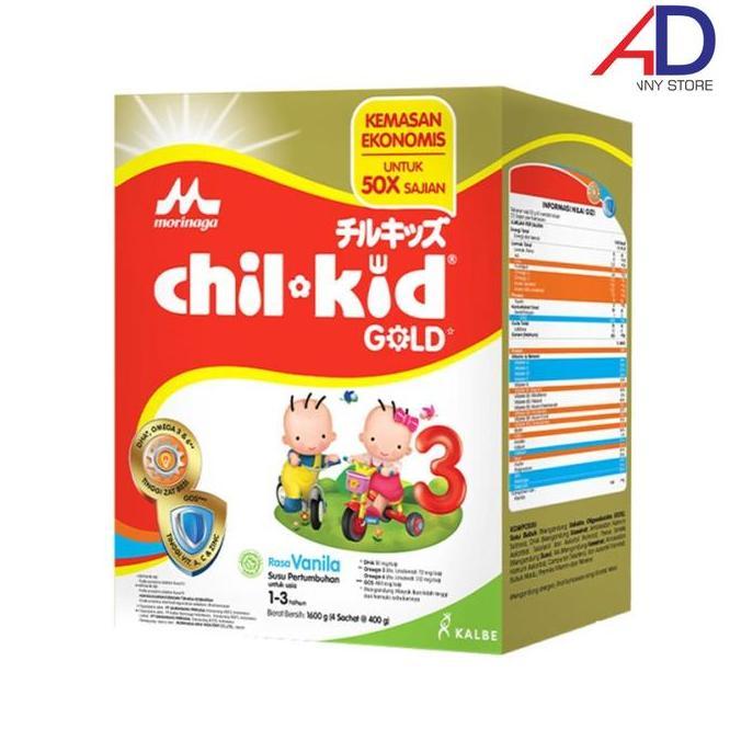 Terlaris Morinaga Chil Kid Gold 3 1600Gr 1,6Kg (1-3 Tahun) / Susu Formula Bayi