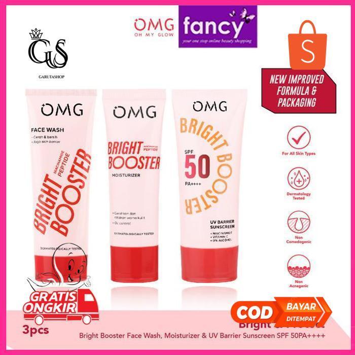 fn-56 OMG Oh My Glow [PAKET BRIGHT & PROTECT] Bright Booster Glow Kit Paket Perawatan Wajah 3in1 Fac