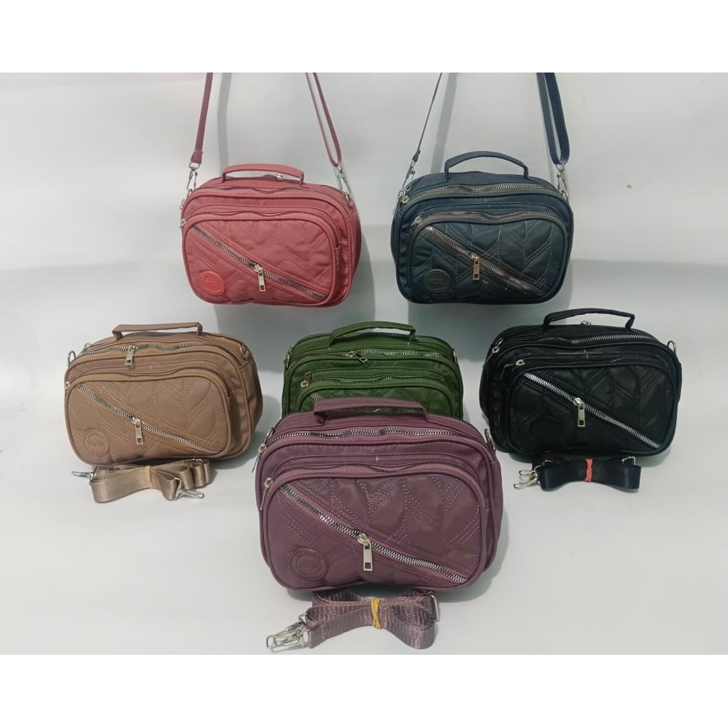 OZBI11|O1|Tas Selempang Bahu Wanita Bordir 4 Ruang|Tas viral|Tas Kekinian