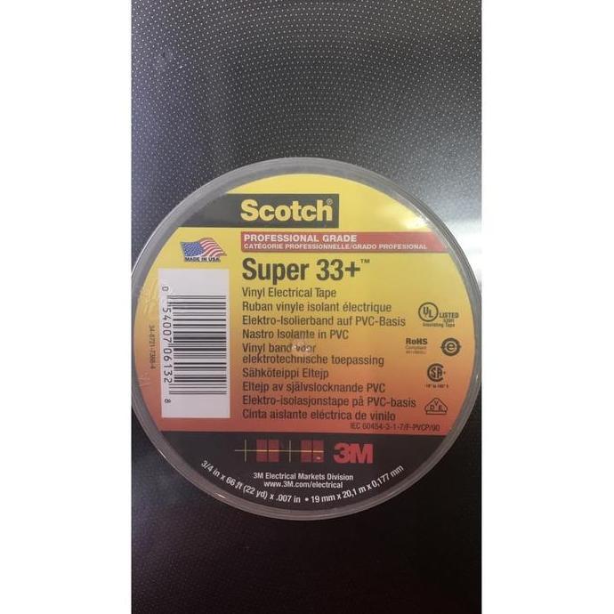 Isolasi Kabel Listrik 3M Scotch Super 33+ / Isolasi 33+ 3M