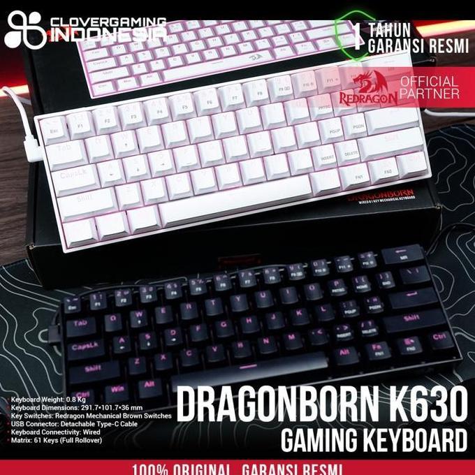 Redragon DRAGONBORN K630 RGB LED - K-630 K 630 Mechanical Gaming Keyboard