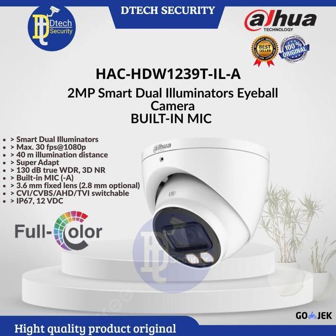 TERBARU - CCTV Dahua Full Color + Audio / IP Camera Cctv Dahua 2MP Gelap Warna