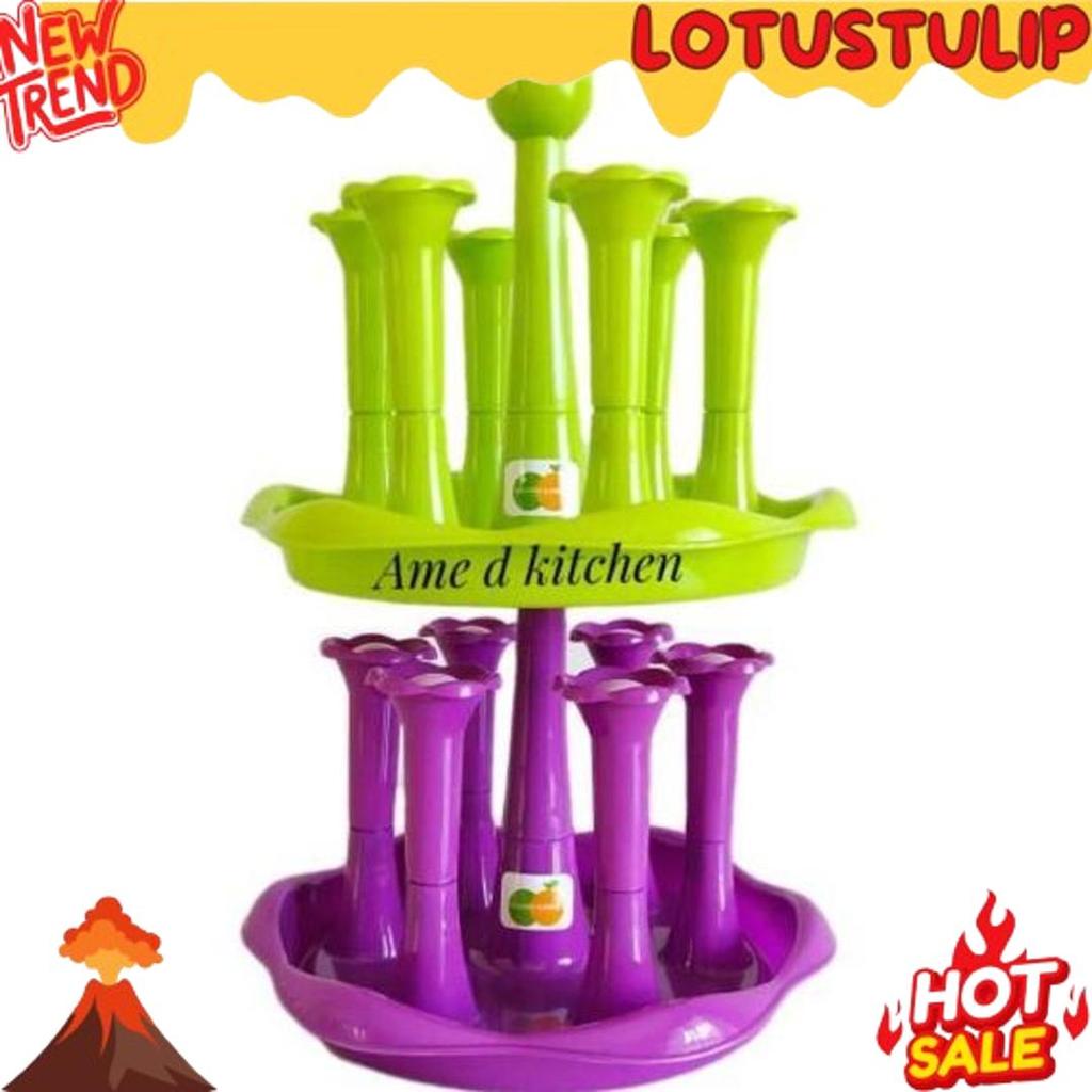 Teratas Tempat Gelas 6 Pcs Tg 1037 Golden Sunkist