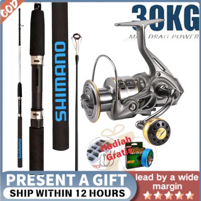 Paket Fishing Shimano Terbaru Kombo Spinning 6In1 + Joran Hitam Premium - Gratis 6 Aksesoris Lengkap