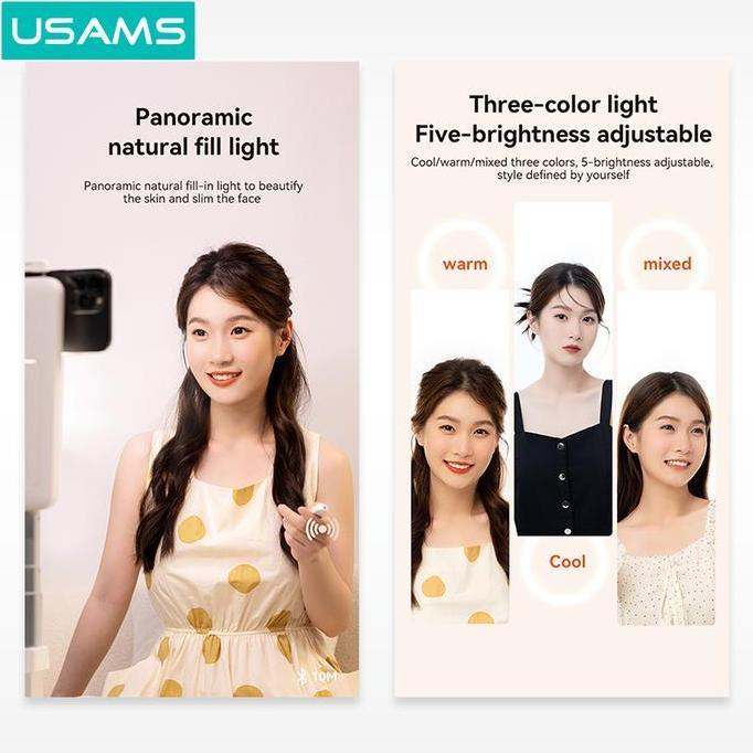 USAMS ZB265 Stand Phone Holder Multifungsi Folding Live Show Ringlight