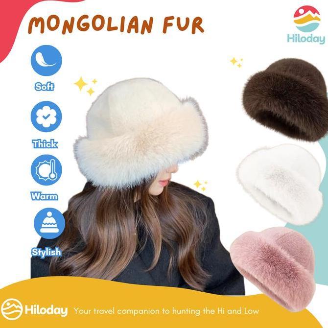 HILODAY Winter Hat Mongolian Fur Topi Winter Bulu Musim Dingin