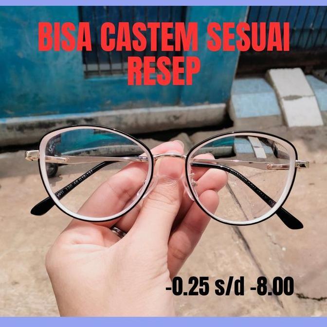 Kacamata Minus Tinggi -0.25 s/d -10.00 Kacamata Minus Frame Cat Eye Kekinian