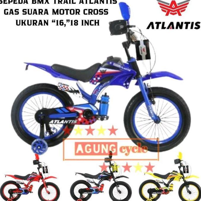 Sepeda Bmx 16 18 Inch Anak Trail Atlantis Gas Suara Motor Cross Suspension Frame