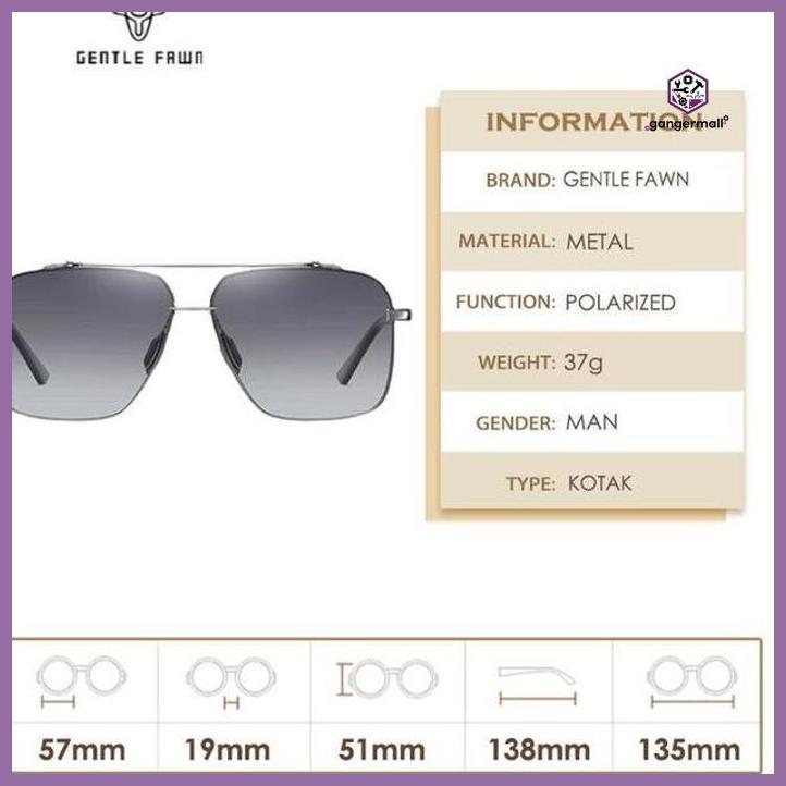(GLASSES) KACAMATA SUNGLASSES POLARIZED HITAM PRIA SIMPLE KOTAK METAL BBB 636 PRIVASI AMAN