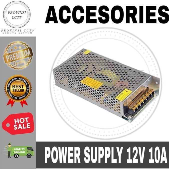 Power Supply Dc 12V 10A Jaring / Power Supply Cctv