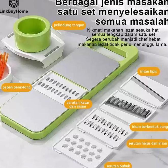 Pemotong Sayuran Multifungsi Parutan Parutandapur Rumah Tangga Scrubber Pengupaskentang Pengiris Ken