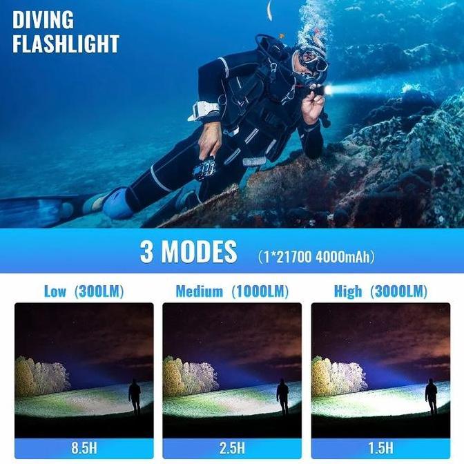 Sofirn Sd05 Scuba Senter Menyelam Led Cree Xhp50.2 3000 Lumen Kualitas Terbaik Harga Termurah