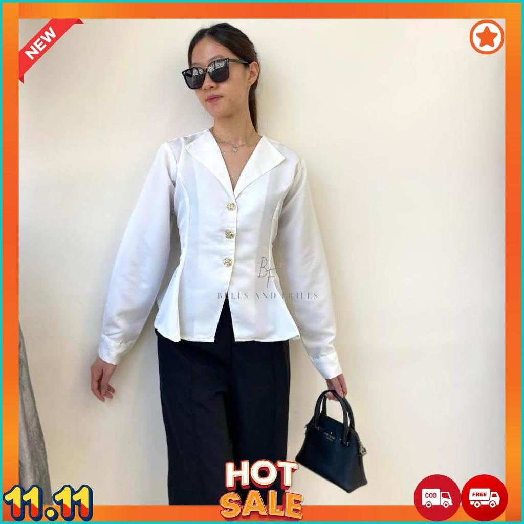 Shanum Atasan Girl Fitted Shirt | Kemeja Kerja Wanita Fit Rempel / Kemeja Kerja Wanita Press Body Ca