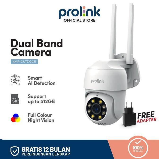 Terlaris Prolink 4Mp Smart Ip Cam Cctv Wifi Dual Band Outdoor Qhd | 360 View | Resolusi 2,5K Kamera 