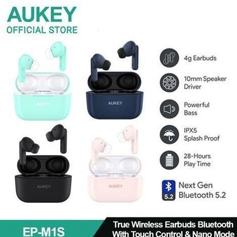 TWS Wireless Earphone IPX5 4G Aukey EP-M1S Earbuds Bluetooth