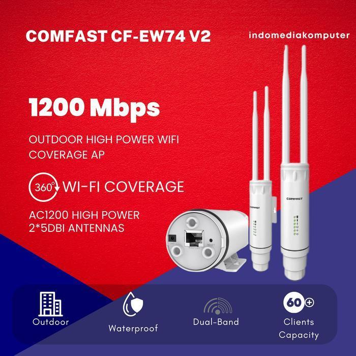 Comfast Wireless Outdoor Cf-Ew74 V2 1200 Termurah Best Quality 100% Original
