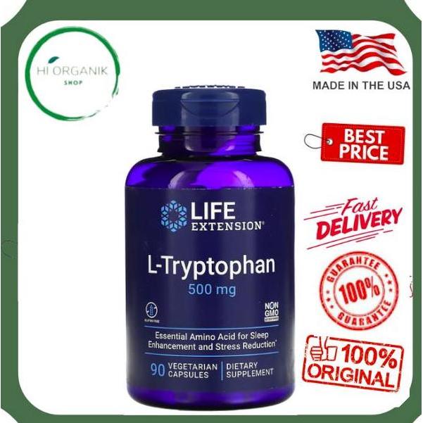 Life Extension L-Tryptophan 500 Mg 90 Vegetarian Capsules Original