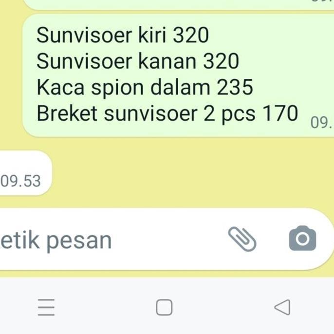 Sunvisoer Chevrolet Spin Kaca Spion Dalam Spin