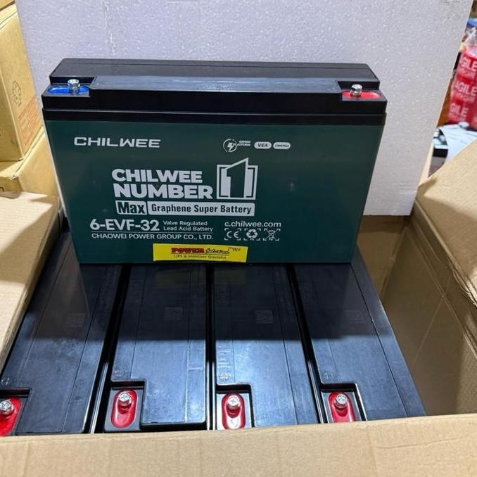 Aki Selis Baterai Bajaj Selis Chilwee 1 Paket 6Pcs 12V 32Ah Aki Sepeda Listrik Batre Aki Motor Listr