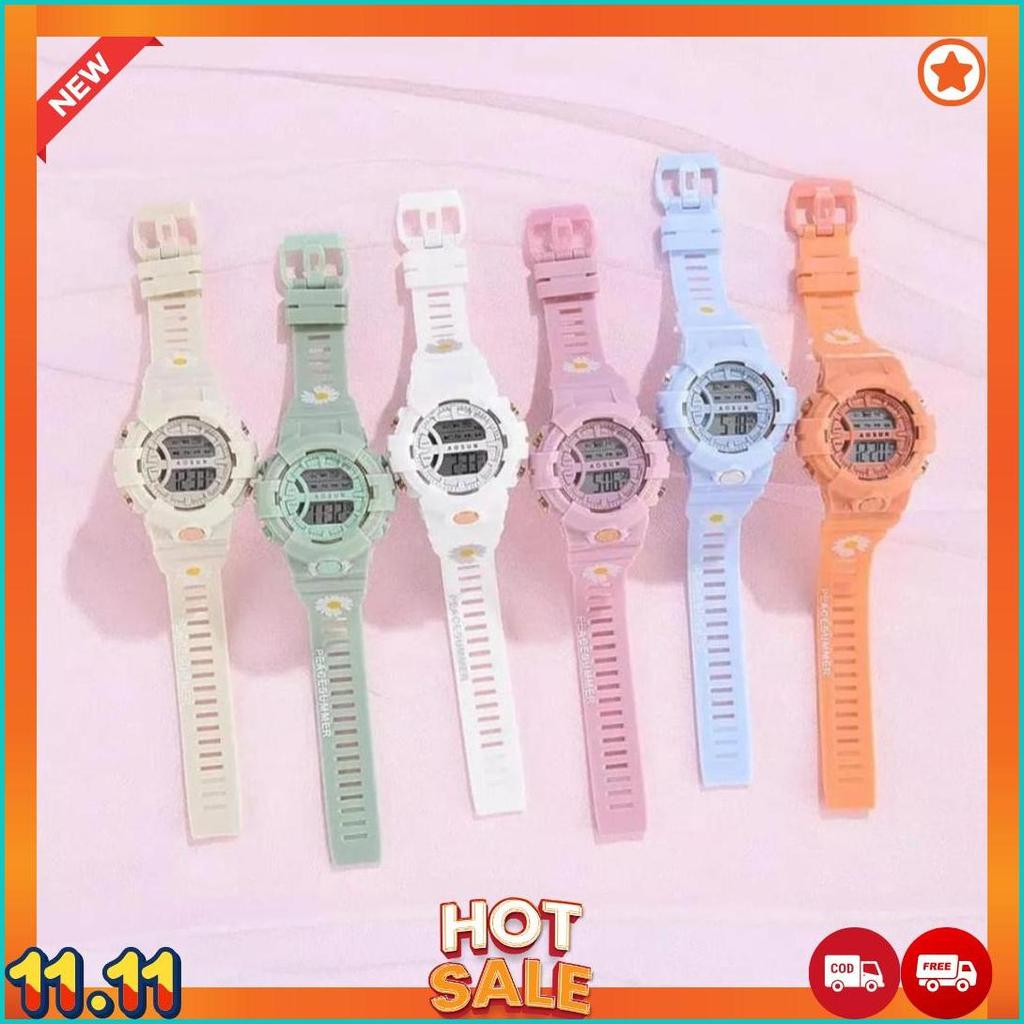 COD-JAM TANGAN WANITA FASHION AOSUN DIGITAL BUNGA BULAT SS-19 COD