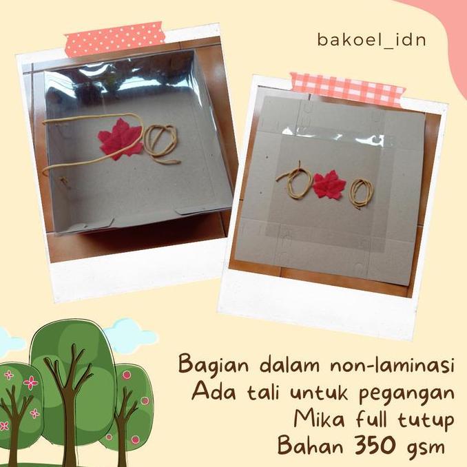 New- Kardus Box Kraft TUTUP MIKA Chiffon Tart Hampers Kue Katering Souvenir