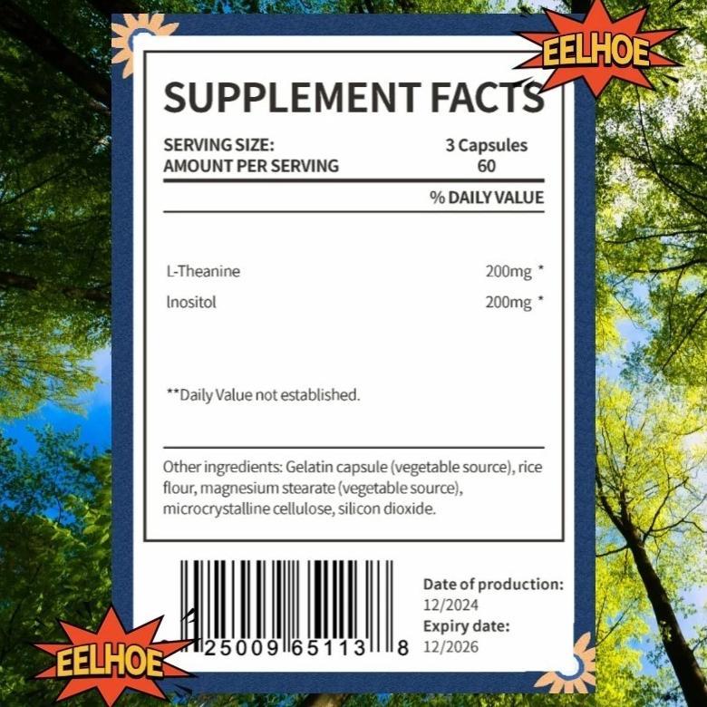 (Promo) Usa L-Theanine 200Mg - 60 Kapsul L Theanine Calm Relax Original