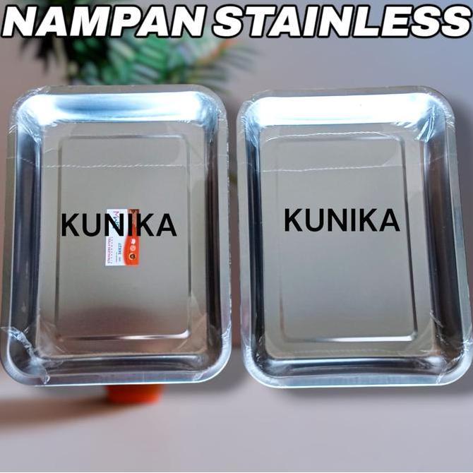 Nampan Stainless - Baki Stainless - Nampan Besar L Peralatan Plastik Steel Wadah Kitchenware