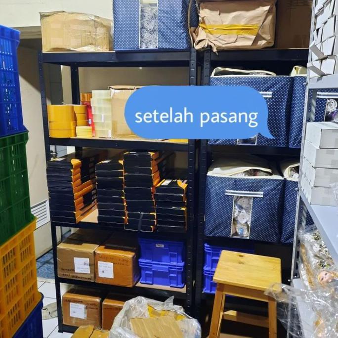 rak barang 5 susun boltless / rak tanpa baut