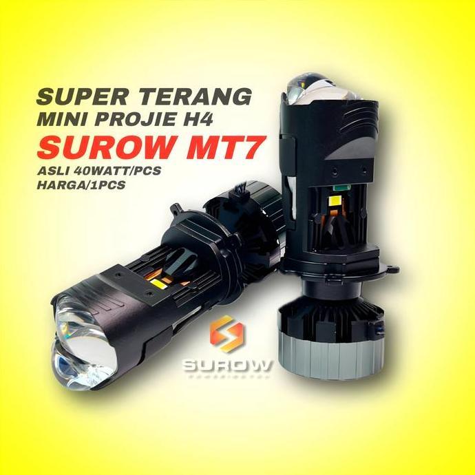 LAMPU LED MOBIL MOTOR H4 MINI PROJECTOR PROJIE SUROW MT7 SUPER TERANG 40 WATT