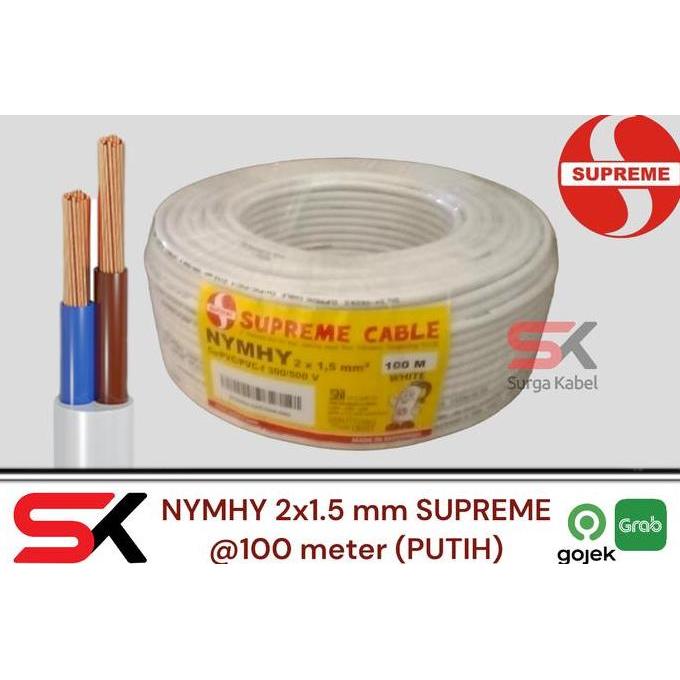 Promo KABEL LISTRIK NYMHY 2x1.5 mm SUPREME / KABEL SERABUT NYMHY 2x1.5 mm Diskon