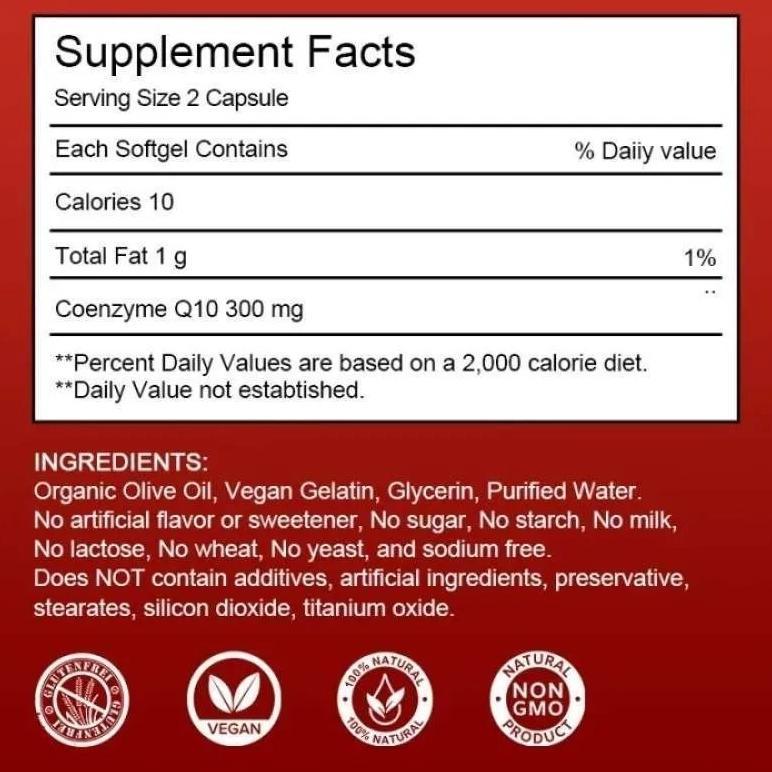 Usa Coq10 300Mg High Potency 120 Kapsul Suplemen Jantung Original