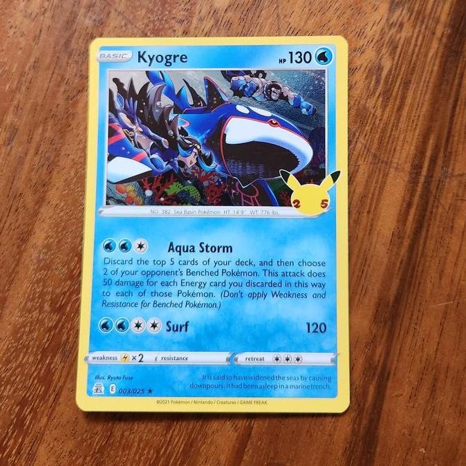 pokemon tcg kyogre 25th anniversary holo rare english BEST QUALITY