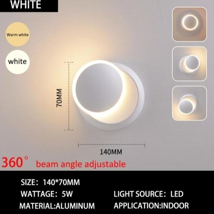 lampu tidur moon light tempel dinding / led wall lamp minimalis modern
